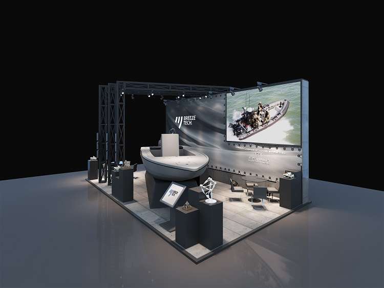 上海游艇展_展会设计,轻风,科技展览设计,展位设计搭建,展台设