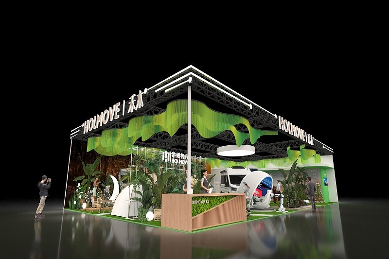 展会设计案例-上海禾木房车展会效果图欣赏-美湖展览